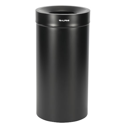 Alpine Industries 54 Gallon 2-Stream Stainless Steel Trash Can Black ALP475-27-BLK